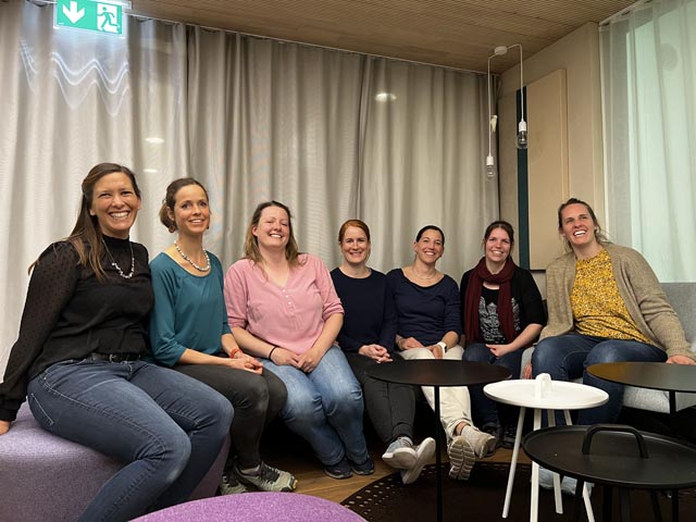 Zum Vorstand gehören (von links): Isabel Kraft, Kathrin Schmid, Marianne Bircher, Susanne Winter, Sonja Haussener (neu), Saskia Wunderlin, Nadine Plattner. Foto: zVg