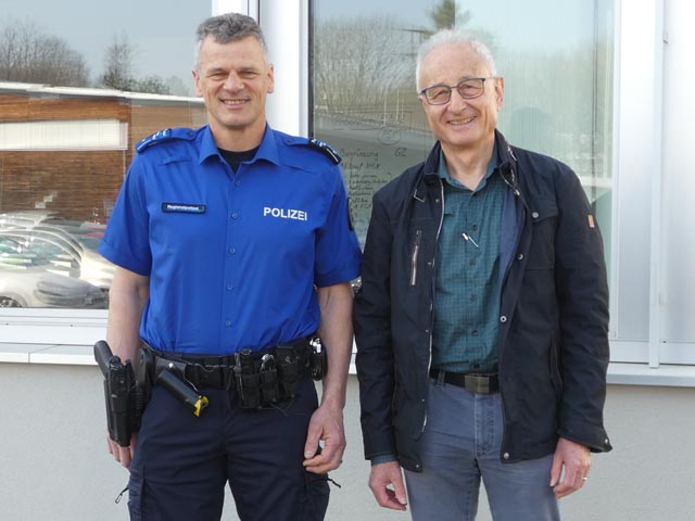 Hansueli Loosli, Leiter der Regionalpolizei Unteres Fricktal (links), und Walter Jucker, Vizeammann von Rheinfelden und Ressortchef Sicherheit und Verkehr. Foto: Jörg Wägli
