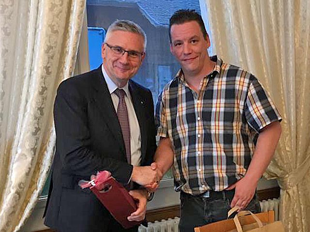 Kantonalparteipräsident Andreas Glarner (links) und Ortsparteipräsident Manuel Ackermann. Foto: zVg