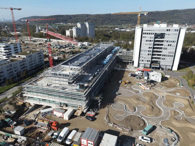 Der Bau des neuen DSM Health &amp; Nutrition Campus in Kaiseraugst ist auf Kurs. Foto: zVg