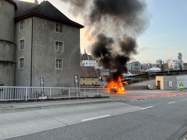 Brand in Baden. Foto: Polizei AG