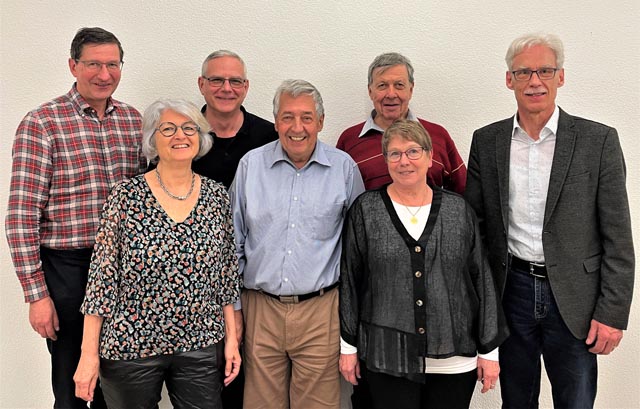  Bild: Der Vorstand VVF (von links): Franz Ruder (Vertreter Gemeinderat), Brigitte Asti, Michael Massaro, Hans Jörg Huber, Christian Scholer, Doris Vonlanthen und Markus Stihl. Foto: zVg
