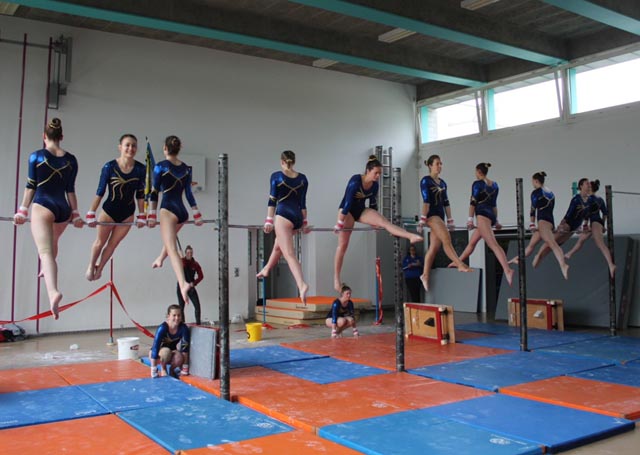 Die Reckturnerinnen des DTV Wölflinswil. Foto: zVg