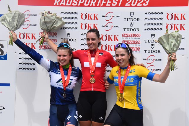 Noelle Rüetschi, Linda Zanetti und die drittplatzierte Urnerin Lorena Leu (v.l.). Foto: Lukas Rüetschi