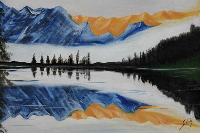 Rudolf Schütz «Spiegelung», Öl auf Leinwand. Abbildung: zVg