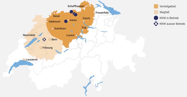 Das Verteilgebiet: Die Jodtabletten werden alle zehn Jahre an die Bevölkerung im Umkreis von 50 km eines Schweizer Kernkraftwerks verteilt. In den Gemeinden um das ehemalige Kernkraftwerk Mühleberg ist dies nicht mehr notwendig. Eine interaktive Karte findet sich unter www.jodtabletten.ch. Foto: zVg