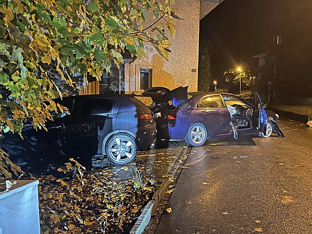 Selbstunfall in Villmergen. Foto: Polizei AG