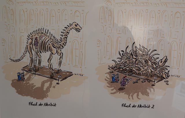 Fluch der Akribik: Ein Beispiel in der Sonderausstellung Dino-Cartoons im Sauriermuseum Frick. Foto: Peter Schütz