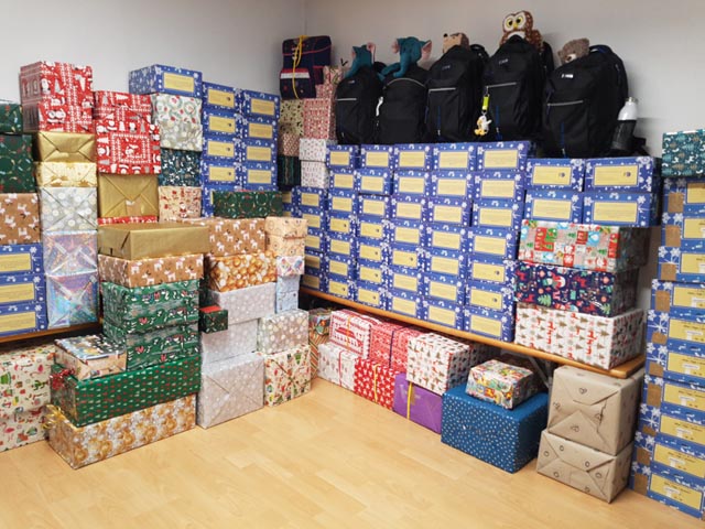 Weihnachtspäckli-Aktion der Bibelgemeinde Stein-Säckingen. Foto: zVg