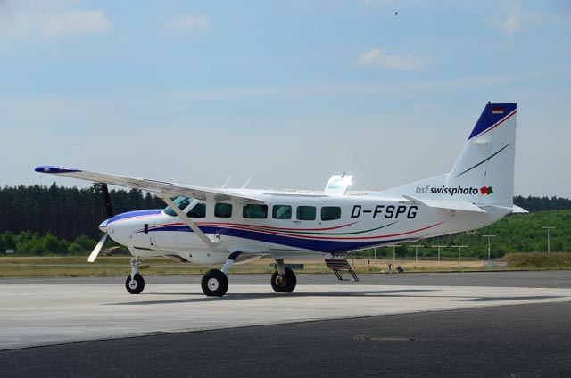Es ist geplant, für dieses Projekt ein Flugzeug Cessna 208 (Hersteller: Cessna Aircraft Corp., USA; Kennung: D-FSPG bzw. D-FBSF) einzusetzen. Foto: © swissphoto