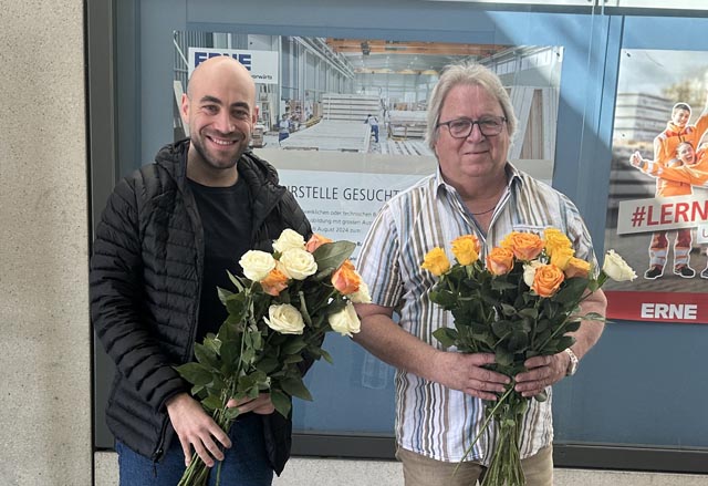 Bild (von links): Grossrat und Bezirksparteipräsident Daniele Mezzi und Parteileitungsmitglied Viktor Reimann. Foto: zVg