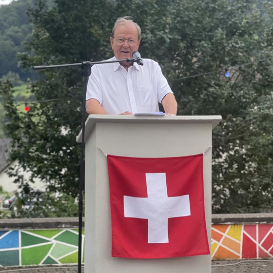 uido Brogle am Rednerpult. Foto: Lilia Staiger