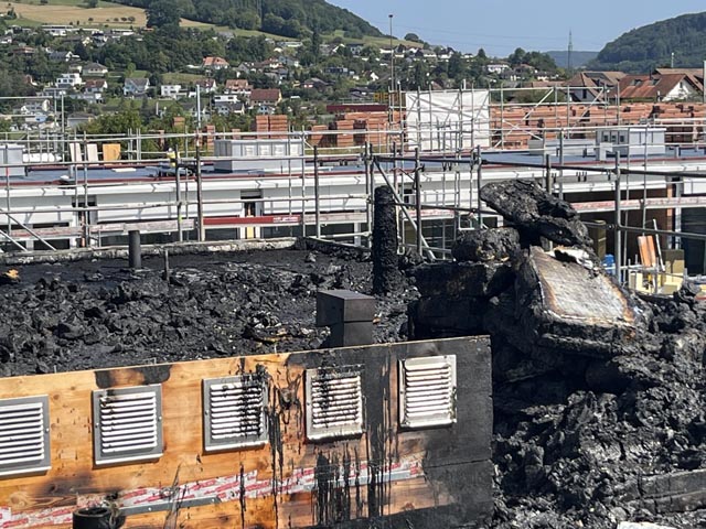 Brand in Frick. Foto: Polizei Aargau 