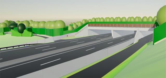 Visualisierung der «Grünbrücke». Fotos: zVg