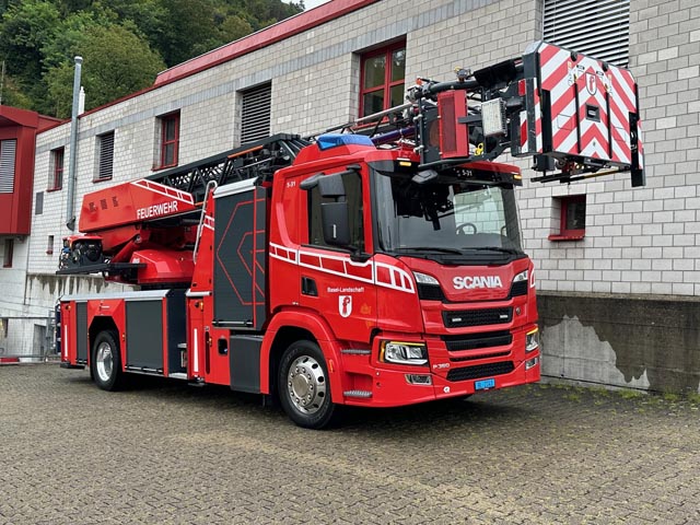 Die Drehleiter der Stützpunkt- und Regionalfeuerwehr Liestal. Foto: zVg