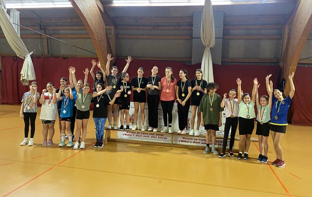 Rangliste Mädchen: 1. Rang: Tiger Women, 2. Rang: Hurricanes (links), 3. Rang: Girls Power (rechts).