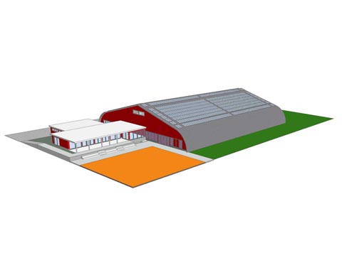 Visualisierung der neuen Tennishalle. Bild: zVg