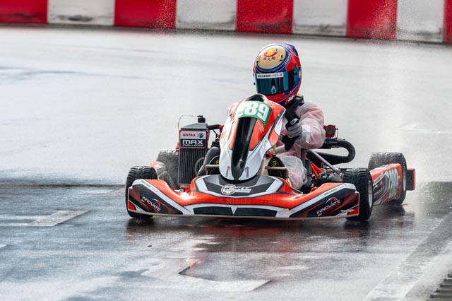 Kartsport: Im Final des KCS in Wohlen am 12. Oktober holte sie sich in einem Regenrennen den Sieg. Foto: zVg