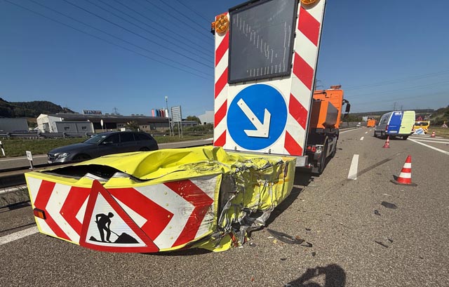 Selbstunfall in Frick. Foto: Polizei Aargau