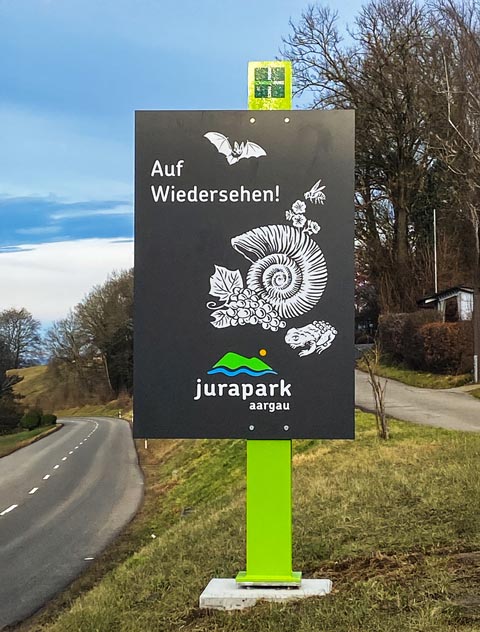 Fertig montierte Tafel in Zeiningen. Foto: © Jurapark Aargau