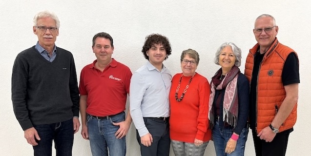 Vorstand 2026 (von links): Markus Stihl (Präsident), Dieter Gasser, Christian Frischknecht, Doris Vonlanthen, Brigitte Asti und Mike Massaro. Auf dem Bild fehlen: Yağmur Gökduman und Franz Ruder (Vertreter Gemeinderat). Foto: zVg
