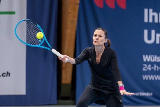 Anke Geissler vom TC Frick in Aktion. Foto: Fabio Baranzini