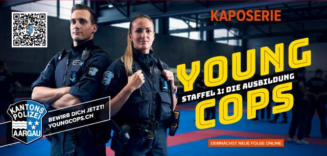 Die Kantonspolizei Aargau startet die Nachwuchskampagne «Young Cops». Foto: Kantonspolizei Aargau