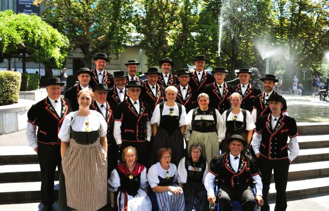 Der Jodlerklub Laufenburg-Rheinfelden, hier in Basel, feiert sein 100-jähriges Bestehen. Foto: Verein